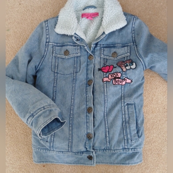 Betsey Johnson Other - Blue Faux Denim Kids Sequined Jacket by Betsey Johnson sz 7/8. FL